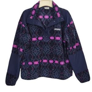 COLUMBIA WOMENS SWEATSHIRT LG PURPLE GORPCORE SKI FAIR ISLE SOUTHWEST GRANOLA